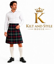 Men's Scottish 8 yard 16oz Sutherland Tartan Kilt - Handmade Traditional Kilts