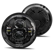 Pair New 1000 Bright Anti-glare 7 Inch Led Headlights Round All Black