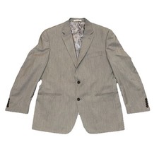 Chaps Men's Size 44R Sport Coat Blazer Jacket Rayon Blend Textured Gray 2 Button