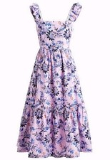 J.CREW Factory Lilac Floral 100% Cotton Midi Sundress Size 8