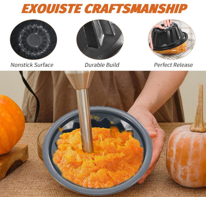 4 Inch Nonstick Mini  Cake Pan Set, Carbon Steel Fluted Baking Molds for...