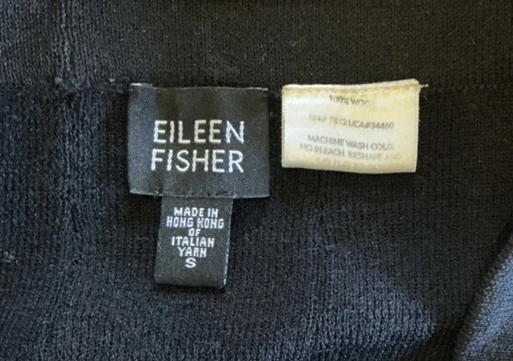 Falda pequeña Eileen Fisher mezcla de lana midi trompeta negra elástica clásica Foto 4 de 4