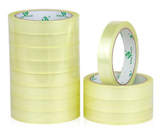 12Rolls Clear Tape Refills for Dispenser, Transparent Yellowish Gift Wrap Tape 3