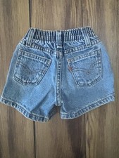 Vintage 90  s Little Levis Orange Tab Toddler Boys Sz 12 mos Denim Jean Shorts