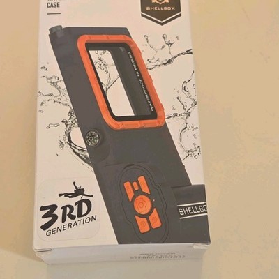 Shellbox 3rd Generation Waterproof Case for Camera, 15M Depth, Black/Orange
