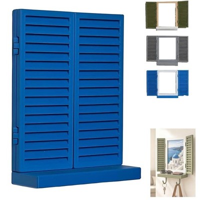 Mediterranean Window Photo & Key Holder with Open & Close Shutter Design,3DPrint