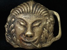PI15170 VERY RARE VINTAGE 1970s  EASTERN ARTWORK  SOLID BRASS BELT BUCKLE