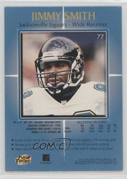 1997 Topps Stars Jimmy Smith #77 - Image 2 of 2