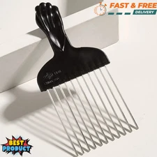 New Hair Pick Comb Metal Comb Detangle Wig Braid Hair Styling Comb for Men Women