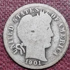 1901 S Barber Dime 10c Circulated #102212