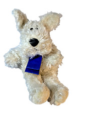 Vintage RUSS Berrie  Co CURLY Dog Plush Scruffy Shaggy Fur Hand puppet 14"