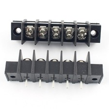 1Pcs Black 7.62mm Pitch 5 Pin Barrier Terminal Block Connector With Screw Hole