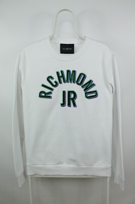 John Richmond JR White Pullover Sweatshirt Embroidered Logo Men's Size: L / EU52