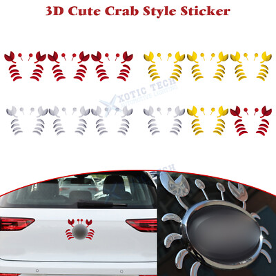 Cute 3X Crab Style Car Logo Sticker Decal Auto Emblem Styling Paper Decoration