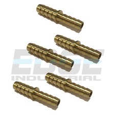 (5 Pack) 3/8 X 5/16 HOSE ID BRASS BARB REDUCER SPLICER FITTING WOG/FUEL/AIR/OIL