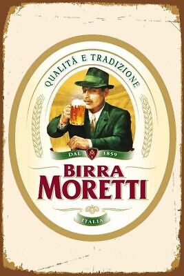 Birra Moretti  round plaque wooden sign man cave shed bar pub 14 inch internal