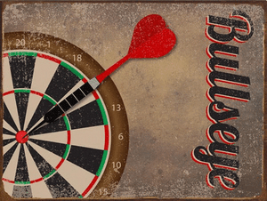 bullseye dart board metal sign darts game room mancave den