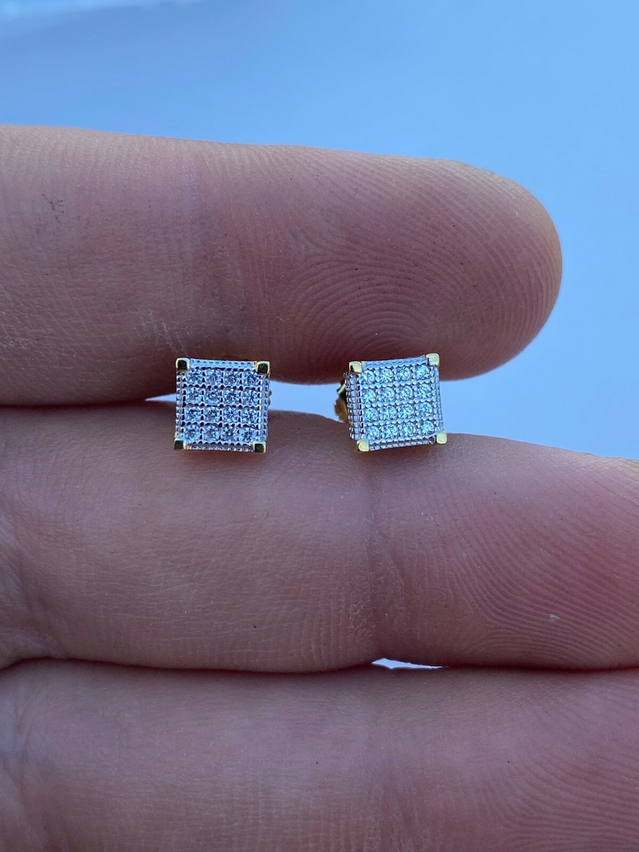 Naava Orecchini Da Uomo In Oro Bianco 9K Con Diamante - Foto 9