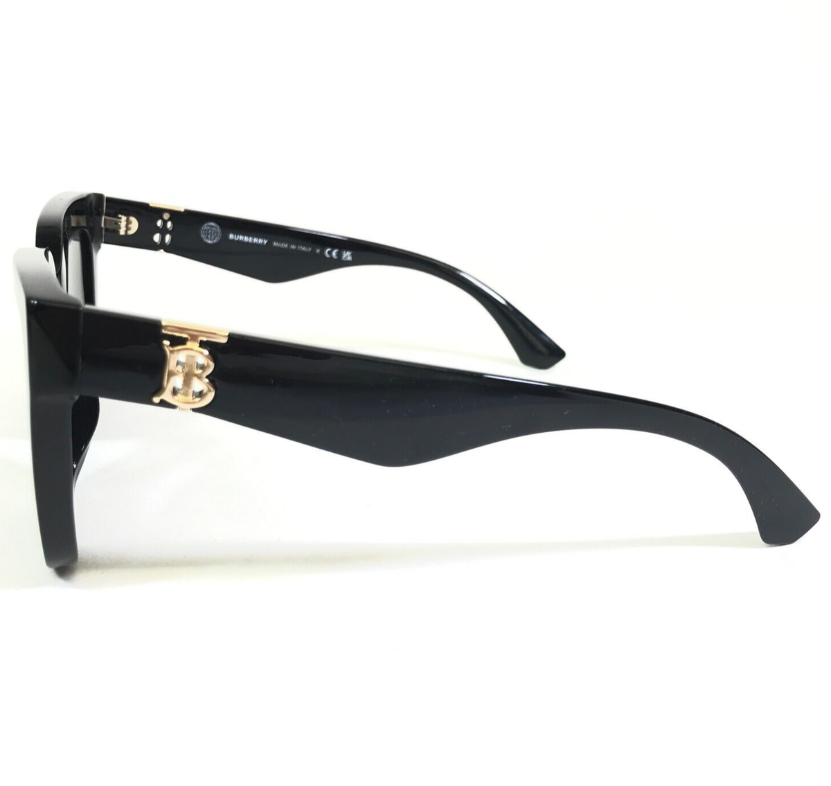 Burberry Sunglasses B4419-F 3001/87 Polished Black Gold Logo Burberry Sunglasses B4419-F 3001/87 Polished Black Gold Logo
