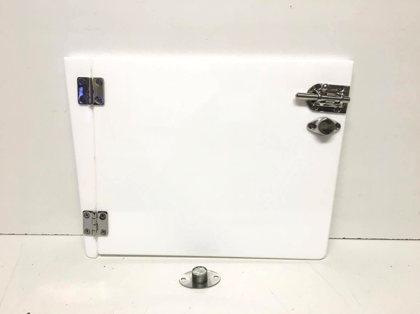 NEW Sportsman Boats White Transom Door Stainless GEMLUX Hinges (195775