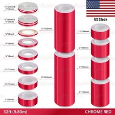 Roll Vinyl Pinstriping Pin Stripe Line Adhesive Tape Decal Sticker CHROME RED