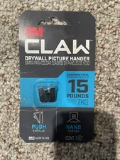 3M Claw Silver Drywall Picture Hanger 15 lb 1 pk Hang Artwork with Easily NIP