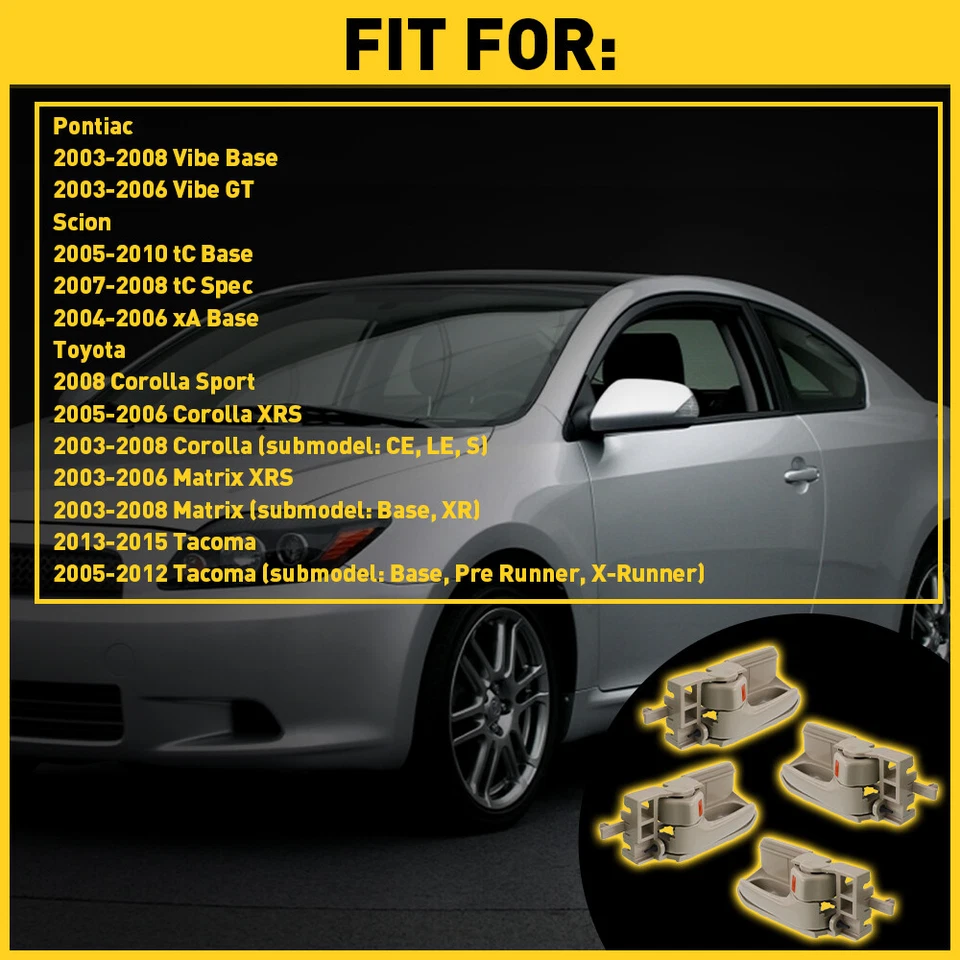 Manija de puerta interior izquierda derecha delantera trasera para Toyota Corolla Matrix 2003-2008 Foto 2 de 4