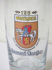 125 Jahre Brauerei Greu&szlig;en VEB Getr&auml;nkekombinat Erfurt  DDR Bierglas 0,25 l