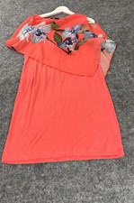 Body Flirt Shift Dress Womens Medium Floral Pink Stretch New Dolman Sleeve N336