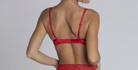$202 Lise Charmel Women Red Splendeur Soie Glam Push-Up Bra Size 34C