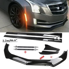 For Cadillac ATS CTS Front Bumper Lip Chin Spoiler Splitter Glossy Black