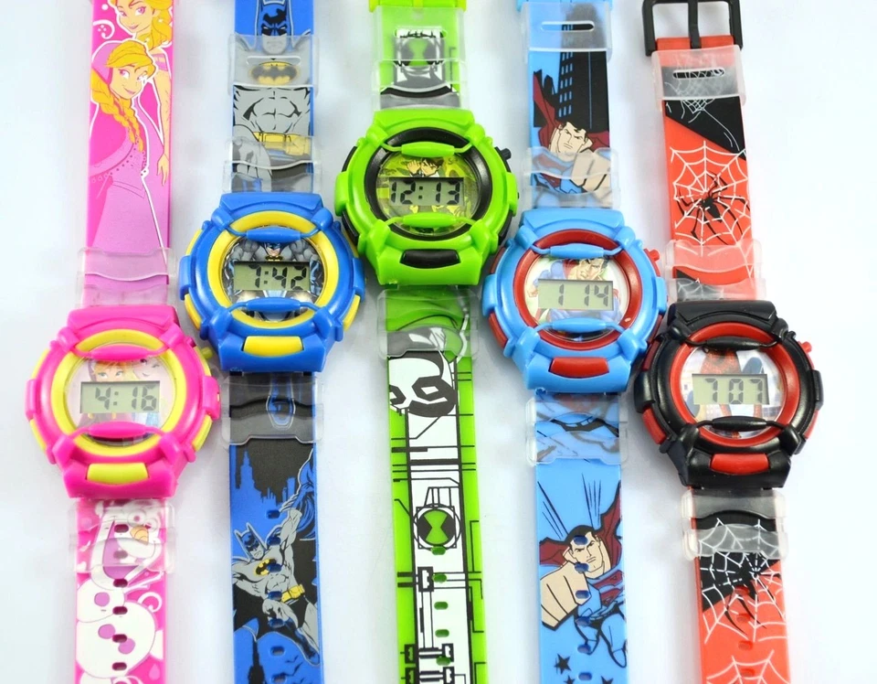 AU Kids Boy Girl Date 12 Hour Digit Quart Wrist Watch Gift Batman Princess Hero - image 4 of 4