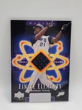 Delmon Young Upper Deck Finite 2003 Finite Elements Jersey Swatch Game Used GU
