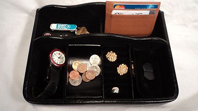 dresser valet leather Passage 2 4238 Black Men's vintage valet tray