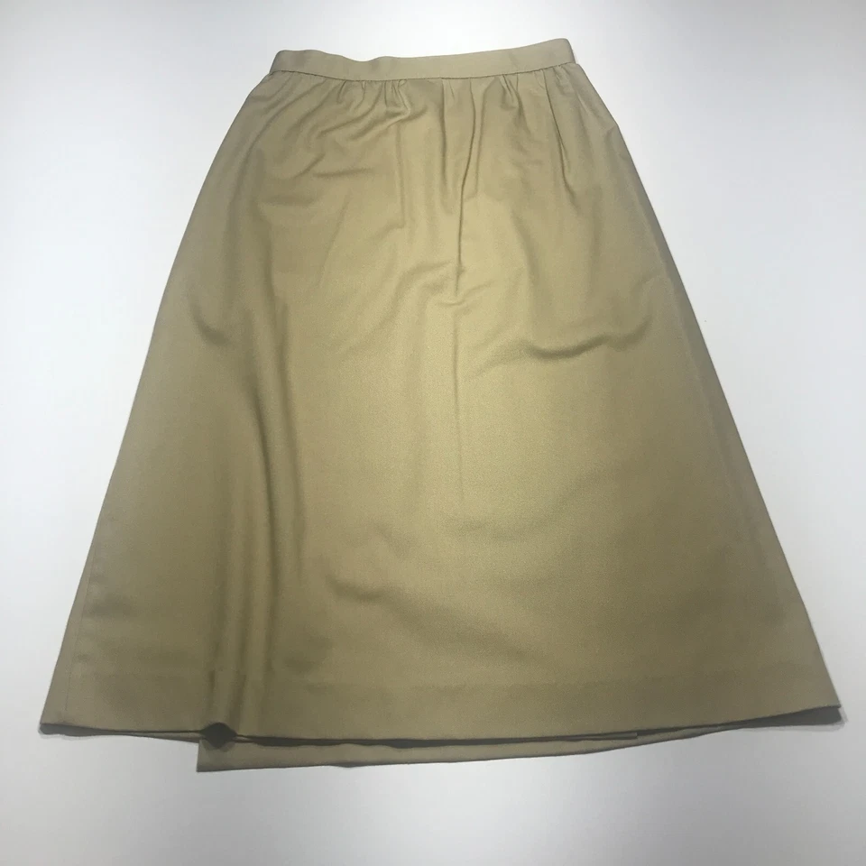 The Frog Pond Skirt Juniors Size Small Ribbon Applique Tan Mid Wrap Gathered - Image 3 of 4