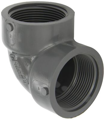 GF Piping Systems PVC Pipe Fitting 90 Degree Elbow Schedule 80 Gray 3'' NPT