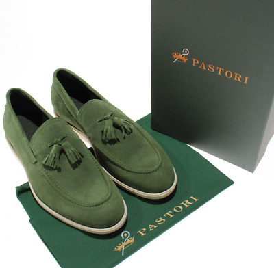 Pastori NWB Quintillius Suede Loafers / Drivers Size 42.5 US 9.5 in Agave Green