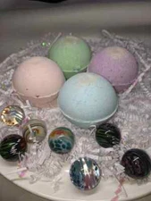 Mystery Marble Bath Bombs, homemade bath bomb with marble inside