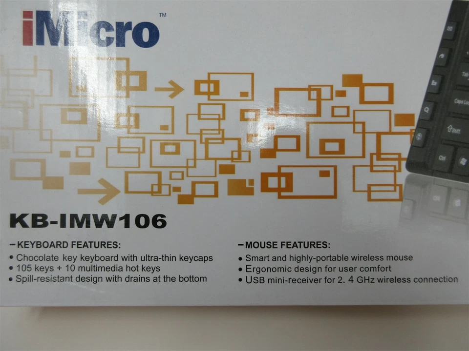 iMicro KB-IMW106 Wireless Keyboard & Mouse Combo NEW!! - Image 3 of 4