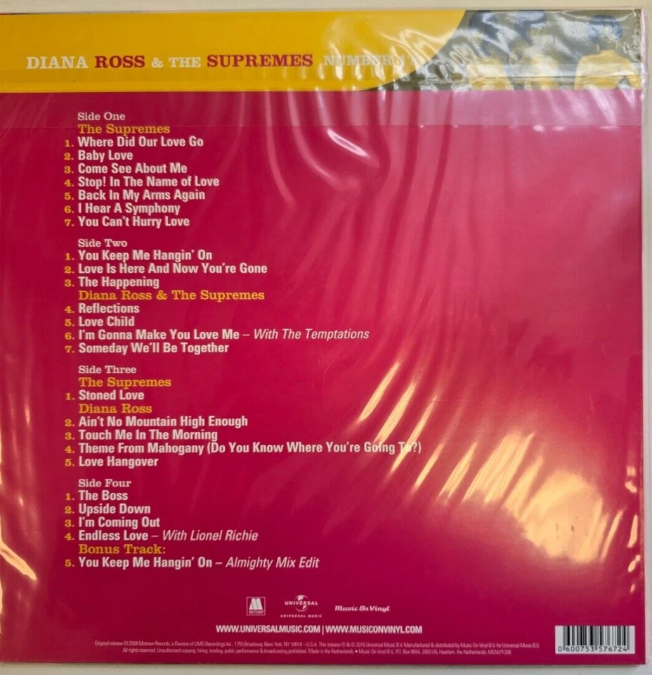 Diana Ross & The Supremes Number 1's LP Album vinyl record 2 x compilation 180g - Image 2 of 4