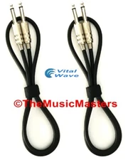 2 Pack 6ft 1/4" Instrument Guitar Bass Amp Keyboard Audio Cable Cord Wire VWLTW