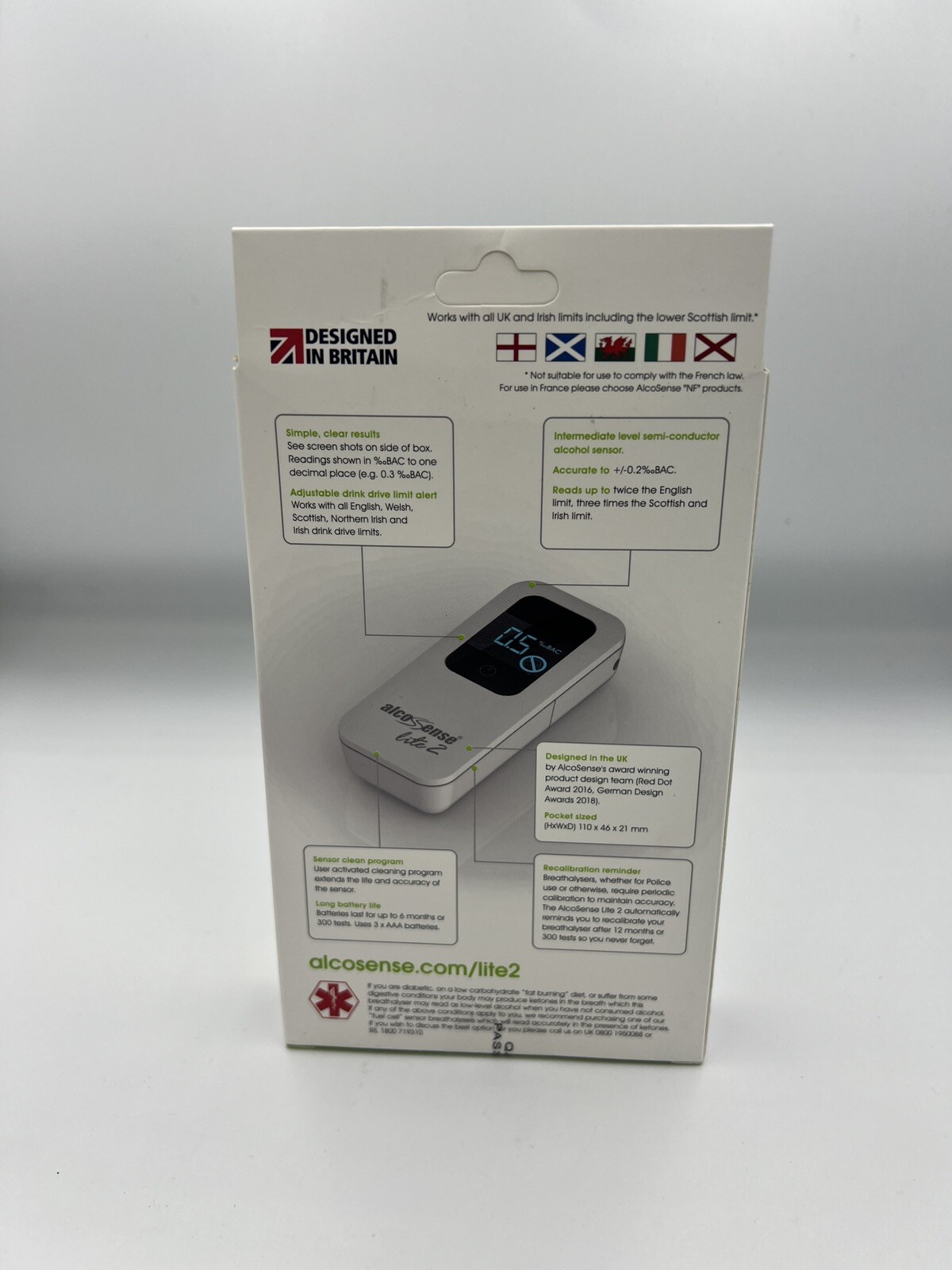 AlcoSense Lite 2 Breathalyzer & Alcohol Tester UK, Ireland, Scotland