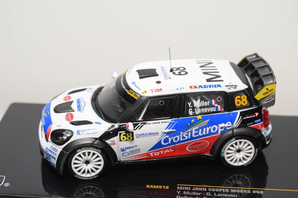 B21 1:43 IXO RAM518 MINI JOHN COOPER WORKS #68 RALLYE RALLY DE FRANCE 2012 SIN USAR, EN CAJA Foto 3 de 4