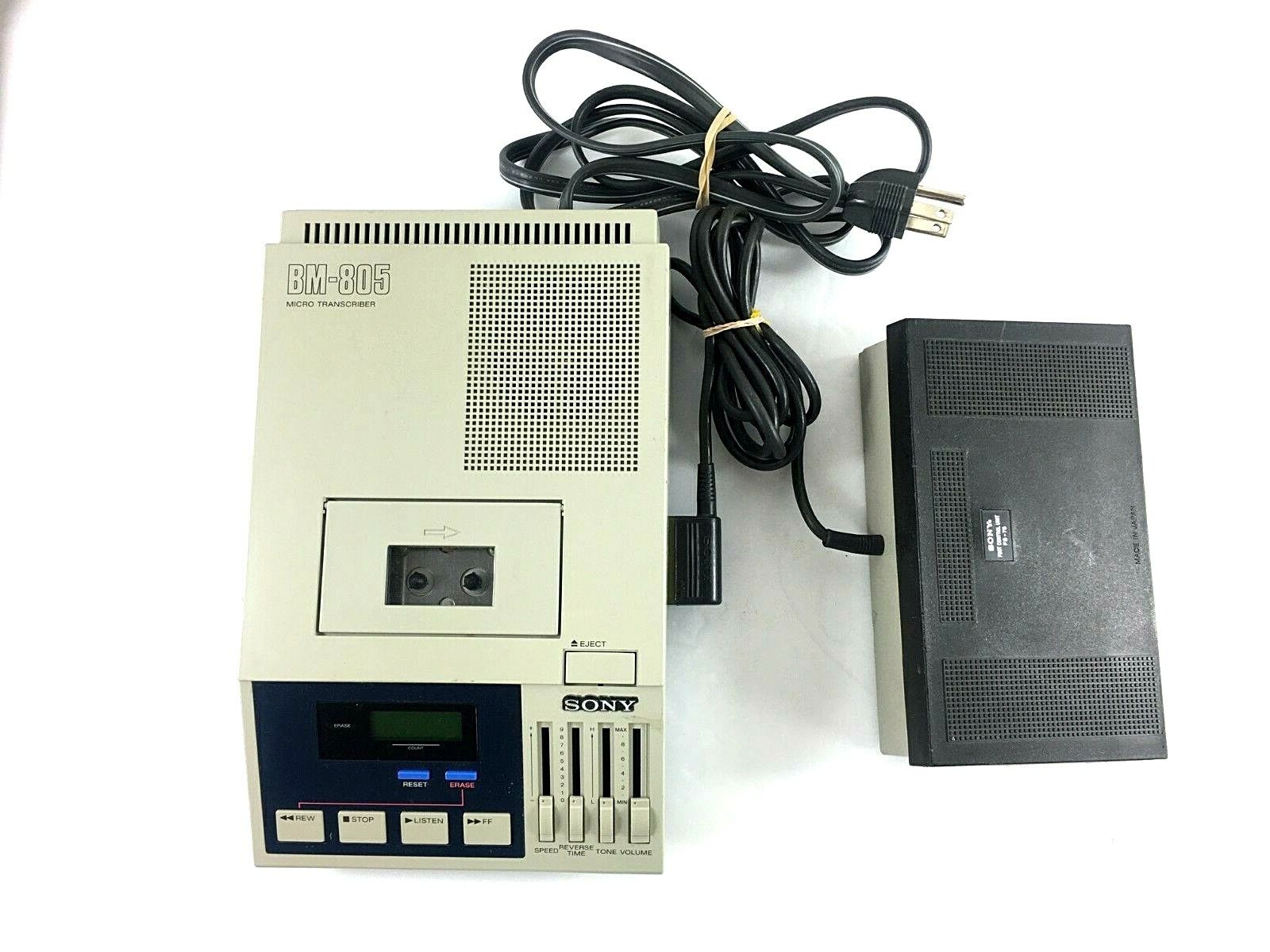 Sony BM805 Max 73% OFF Microcassette Transcriber with Foot Pedal - w Vintage 5 ☆ very popular