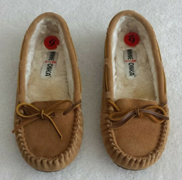 Brown Suede Faux Fur Lined Slippers 