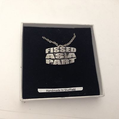 Fissed as a Part Emblem on Silver Platinum Plated Necklace 18'' refc13