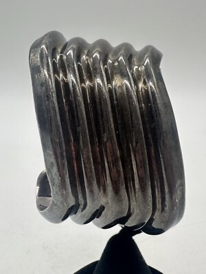 Alicia de la Paz .950 fein Sterlingsilber Welle gerippt Armreif Armband gebraucht