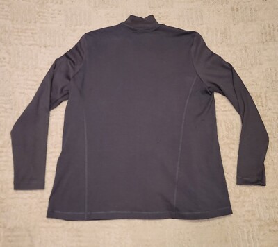 Eileen Fisher Women's Full Zip Mock-Neck Dark Gray Jacket XL Organic Cotton