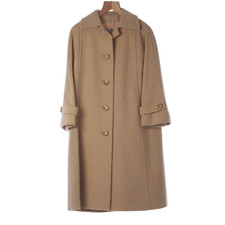 Aquascutum Wool Honey Long Sleeved Coat Uk Size 14