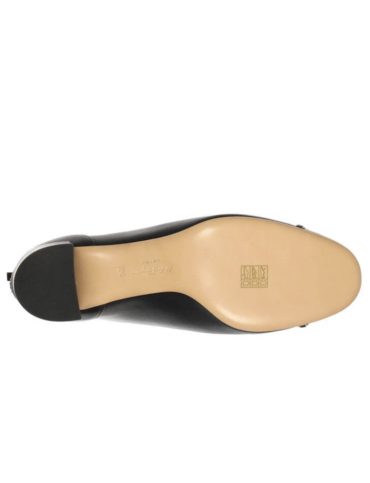 Salvatore FERRAGAMO ATRI Logo Gold CHAIN Womens BOOTIE 9.5 C
